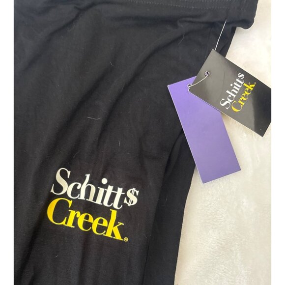 Schitts Creek Womens Black Flared Lounge Pants L Soft Cotton Blend Comfortable F - Picture 2 of 6